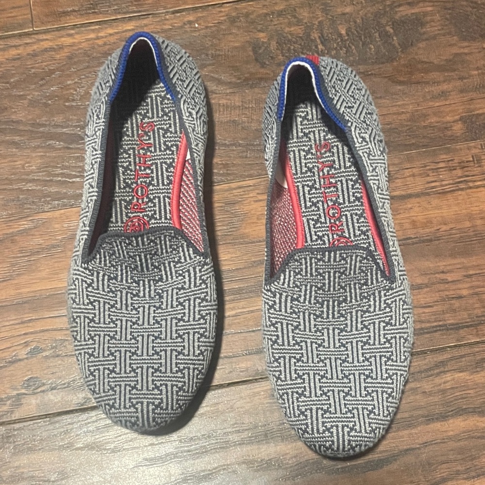 Rothy's Charcoal Grid Loafer RARE Discontinued 8.5